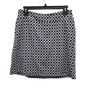 Segments Luxe Navy Geometric Skort Size M Built-In Shorts Stretchy Activewear